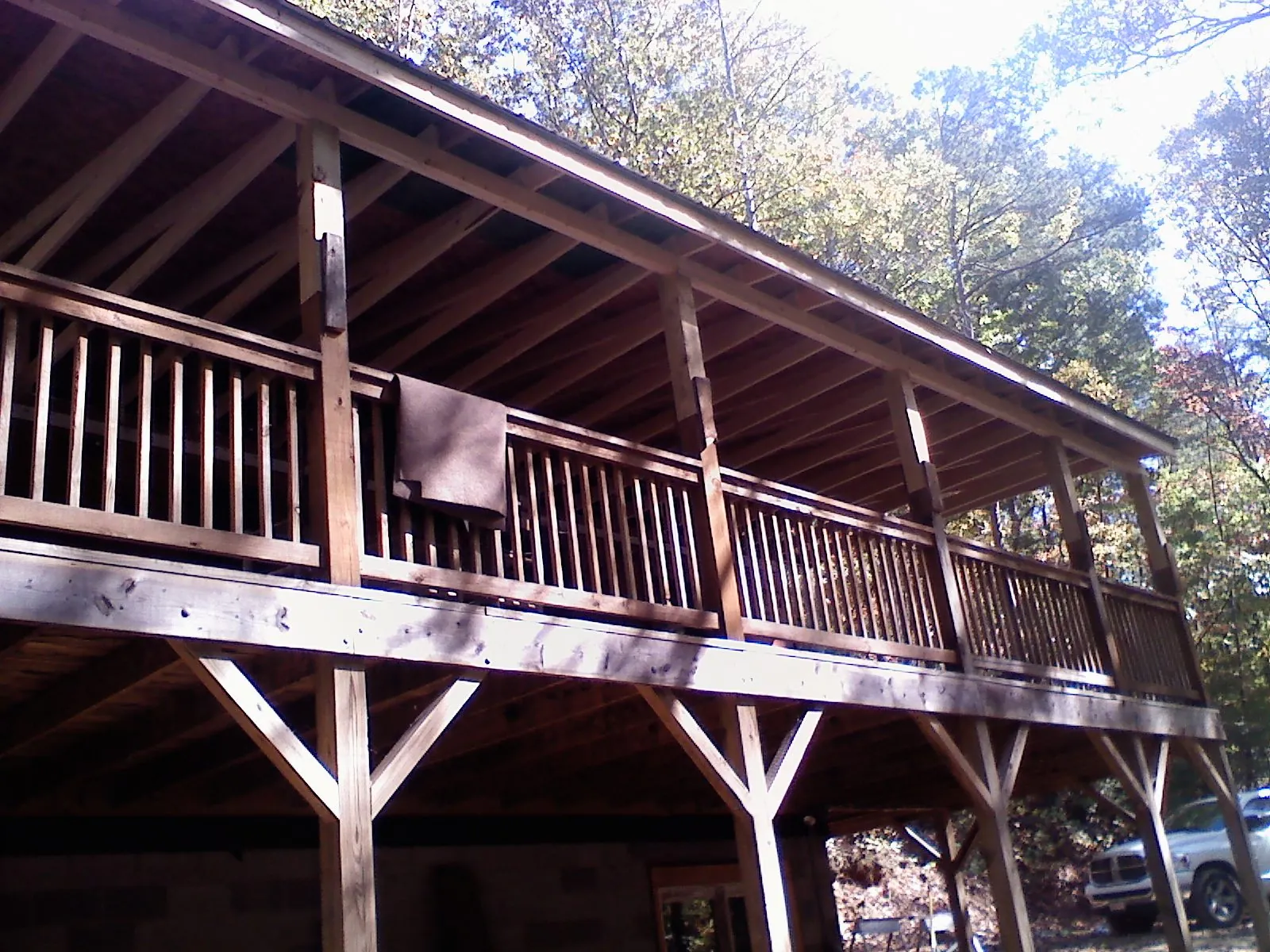 Timber framing under a new elevated porch and deck — Roof Leak Repair in Falling Waters by Roofing Brothers